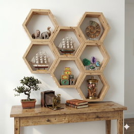 Hanah Home Raf361 Estantería Decorativa de Madera
